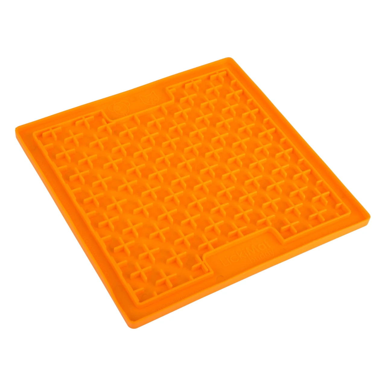 LickiMat Slikkemåtte 20 x 20 cm Orange - aktiveringsmåtte til hunde